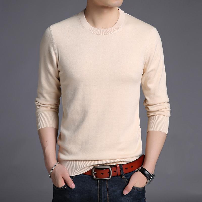 

2020 Autumn New Round Neck Striped Sweaters Clothing Men Sweater T1111, 01 black