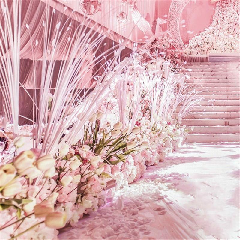 

60 Pieces 80cm Romantic Flower Wedding Scene Decoration Artificial Flower New Home Decoration White Peacock Reed Grass1, Red
