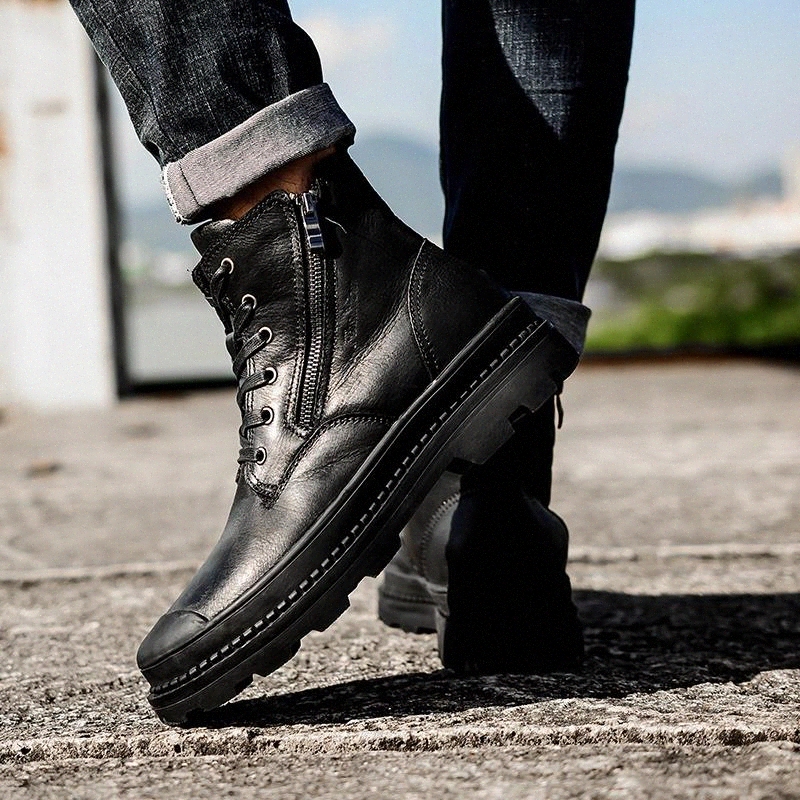 

Men ankle Boots Autumn winter Male Shoes Fashion Casual plush warm snow Boots Brand Luxury Business Oxford Shoes Men's #v61d