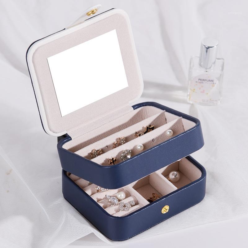 

Jewelry Pouches, Bags Multiple Storey Mini Box PU Magnetic Buck Travel Earrings Necklace Ring Storage Case Casket1