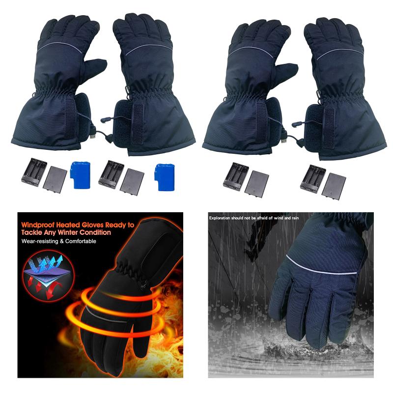 

Heated Gloves for Men Women, Rechargeable Electric Heated Gloves, Skiing Gloves and Snowboarding, No battery