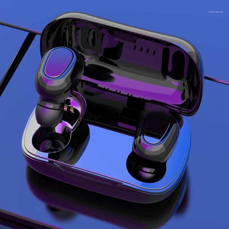 

Wireless Bluetooth 5.0 Headphones L21 Stereo Sports Earbuds Noise Cancelling TWS In-ear Earphones with Charging Case For1