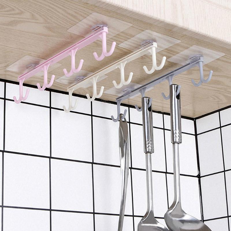 

Useful Hanging Hooks Storage Hanger Kitchen Cabinet Cupboard Cup Cooker Storage Holder Wardrobe Scarf Organizer Towel Rack1