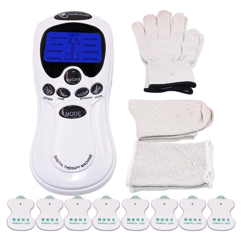

Electric Tens Massager Body Acupuncture Massager Muscle Stimulator Digital Therapy Machine 8 Electrode Pads Massage Socks Gloves