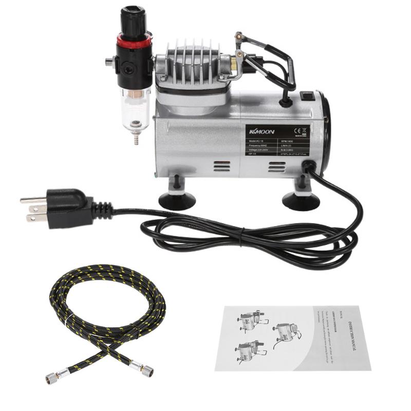 

KKmoon Professional Air Compressor Set Hobby Paint Spray Set Nail Art Sprayer with Braided Air Hose Airbrush Paint Gun