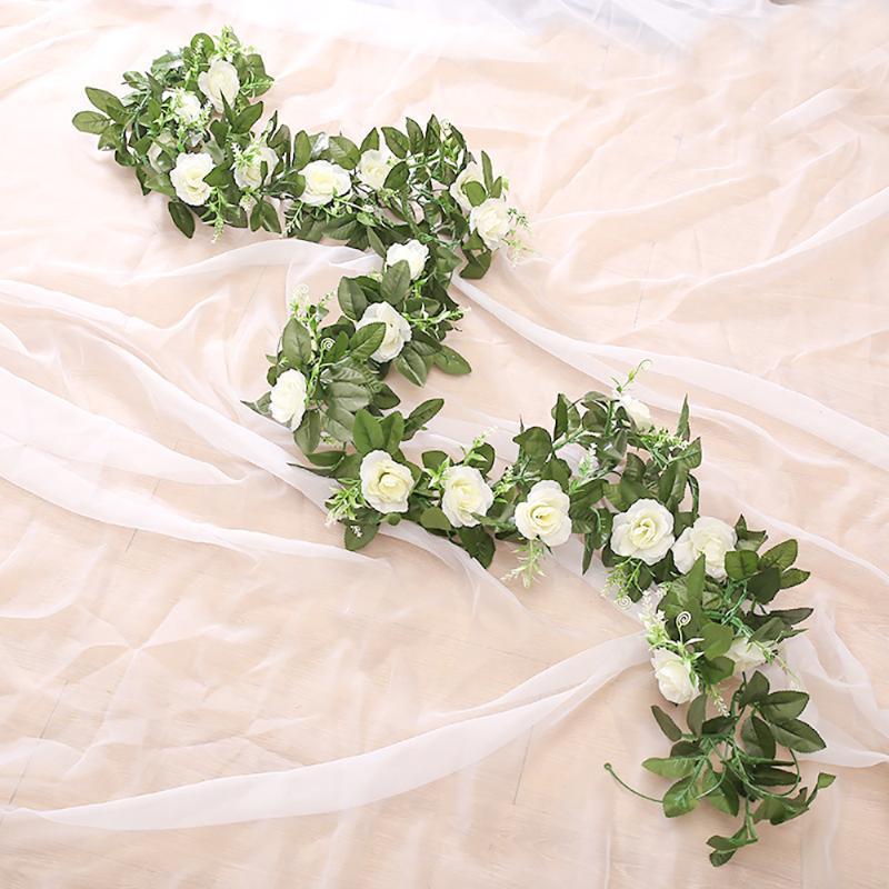

Artificial Rose Vine Silk Flower Garland Hanging Rose Ivy Rattan Baskets Plants Home Outdoor Wedding Arch Garden Wall Decor1, Rose color