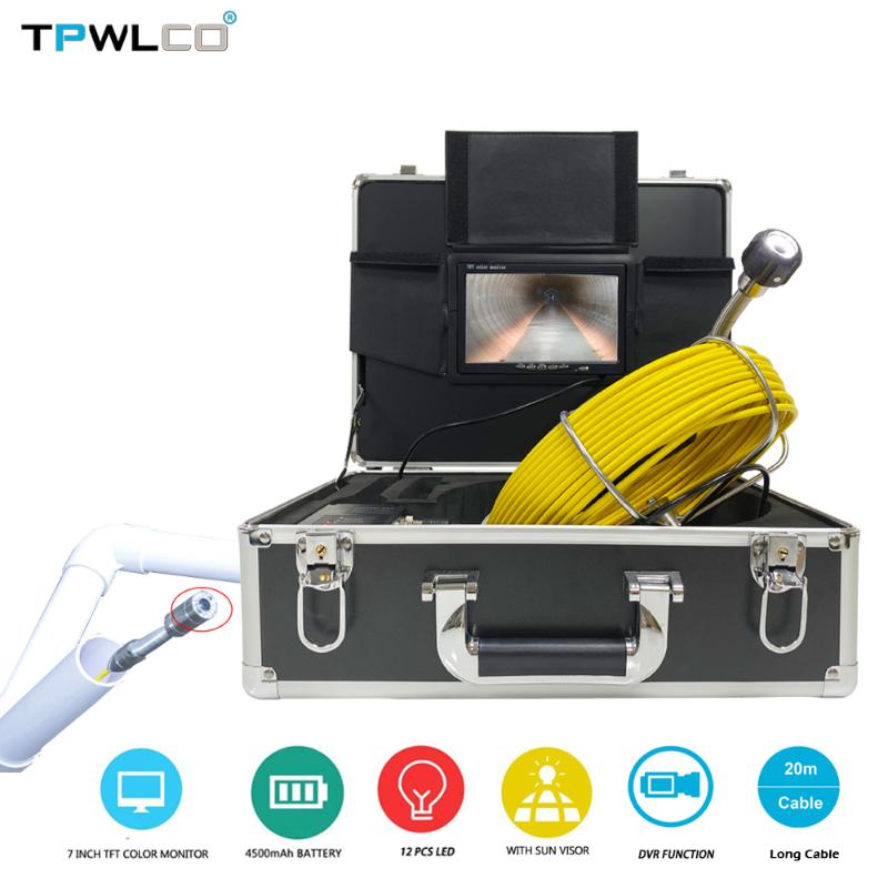 

23mm Drainage Camera Pipe Inspection With 7Inch 12pcs LED Light Industrial Endoscope Sewer Underwater Borehole Clean Equipmen