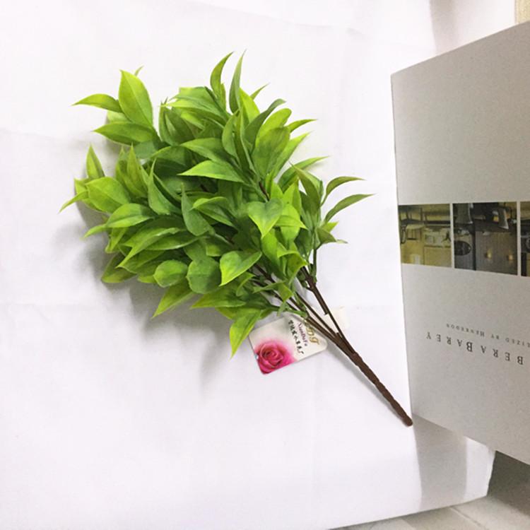

7 branches green artificial plants for garden bushes fake grass eucalyptus orange leaves faux plant for home shop decoration, Purple