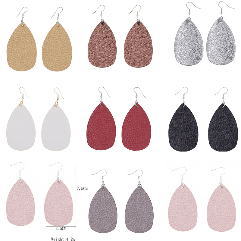 

Leather Earrings Women Fashion Dangle Earrings Lady Drop Earrings Europe and America New Fashion Simply Jewelry
