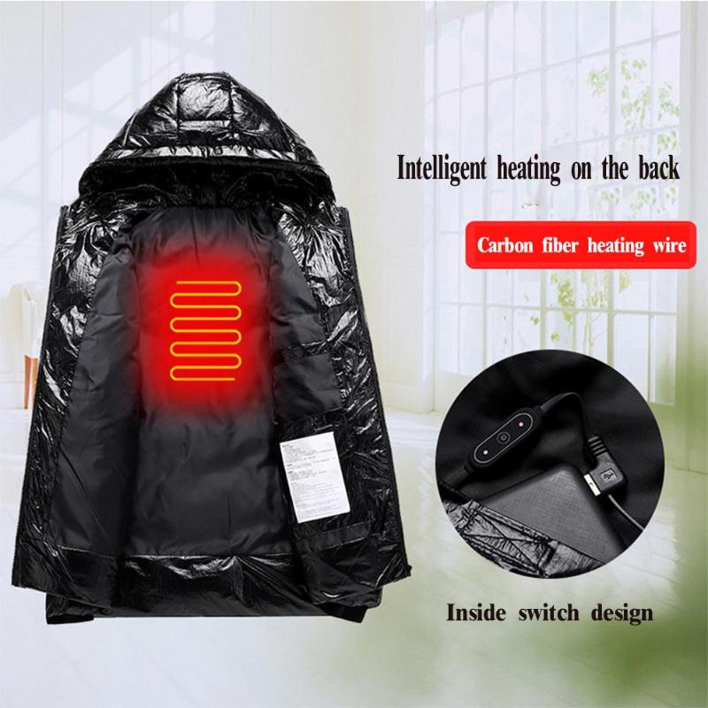 

Men Heated Vest Outdoor Heated Jacket Heating Vest Hiking Clothing USB Charging Intelligent Electric Winter Warm, Black