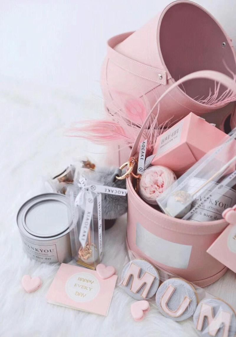 

Round leather flower box hug flower shop bucket gift box gift candy bar wedding storage