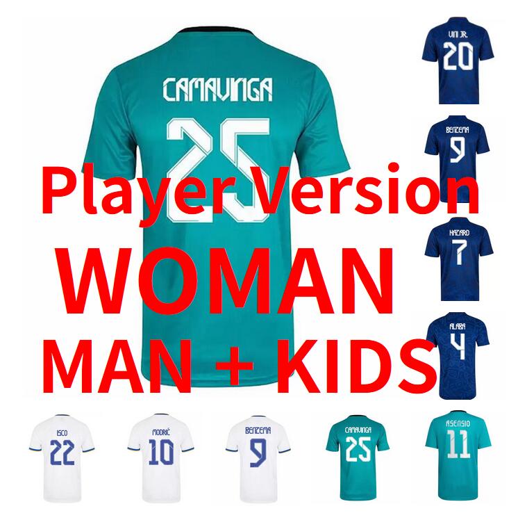 

2021 2022 ALABA VINI JR jerseys Camavinga hazard isco reinie ASENSIO MODRIC RODRYGO KROOS VALVERDE 21 22 football jersey men kids kit Hombres niños camisetas