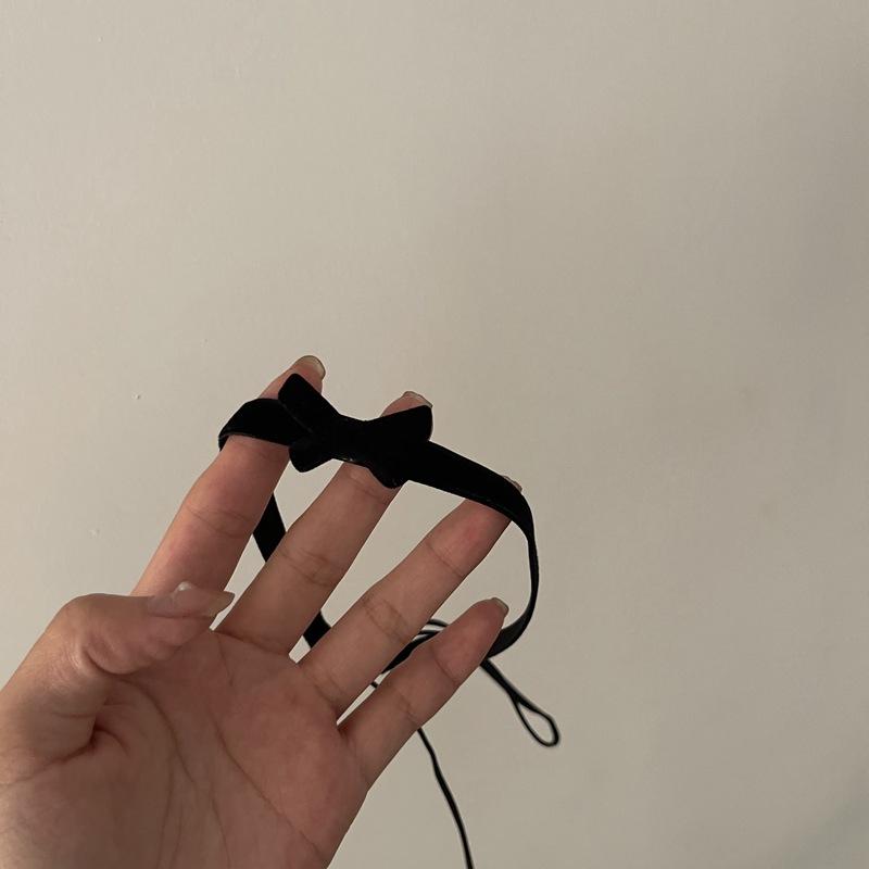 

Chokers Kpop Black Bowknot Vintage Velvet Pendant Chocker Necklace For Women Girls Harajuku Aesthetic Jewelry Gifts 2021