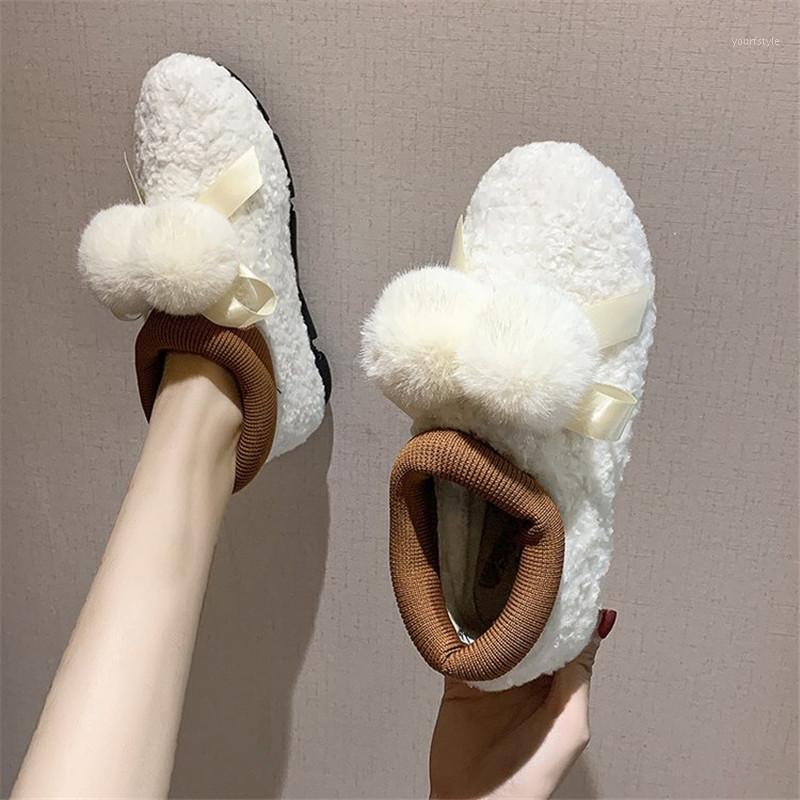 

2020 winter warm cotton shoeswomen lamb hair plus velvet thickening boots curls non-slip fashion fur Europe thick snow boots1, 3 beige