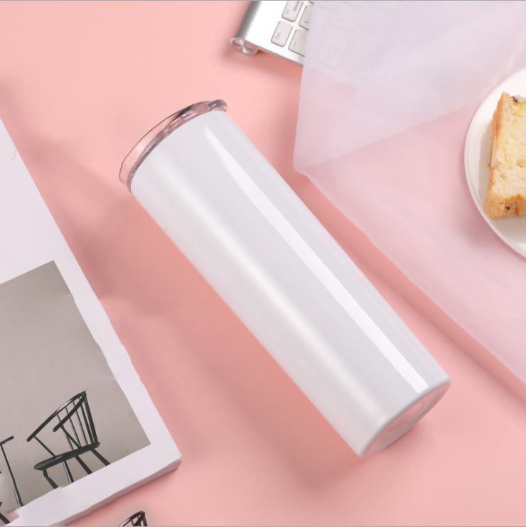

Wholesale 20oz Sublimation Skinny Tumbler Stainless Steel Blank White Cup Coating for Heat Transfer Christmas Gift