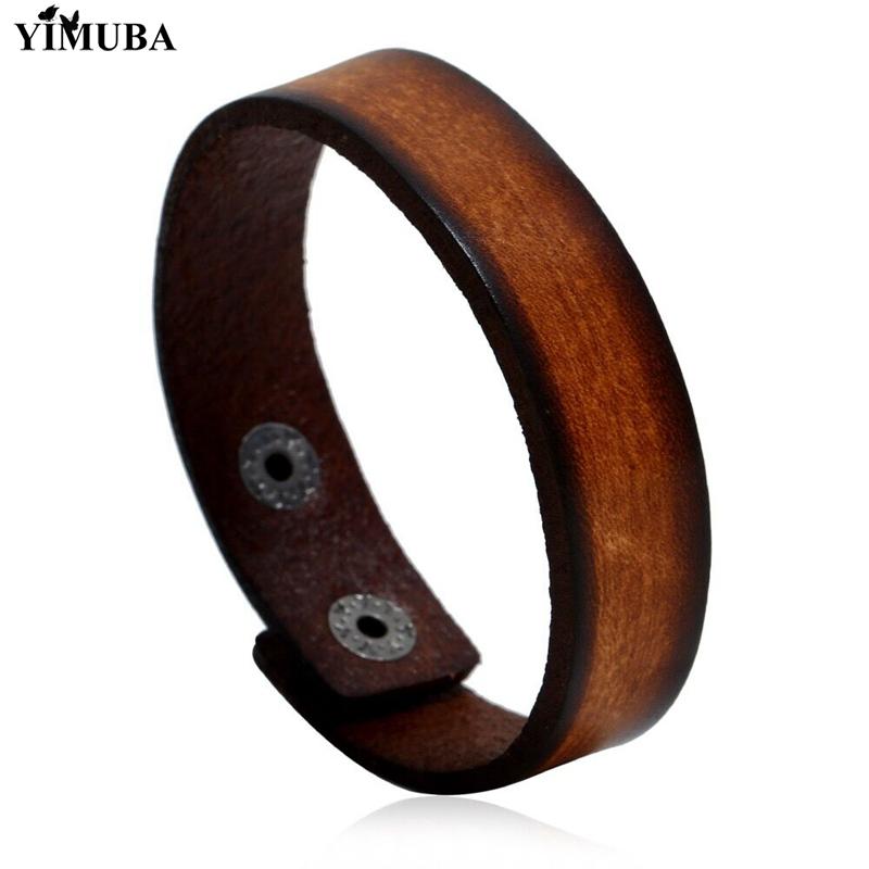 

Classic Retro Soft Leather Bracelets for Men Causal Cuff Accessories Brown Color Rope Chain Bracelet Homme Male Jewelry Pulseira
