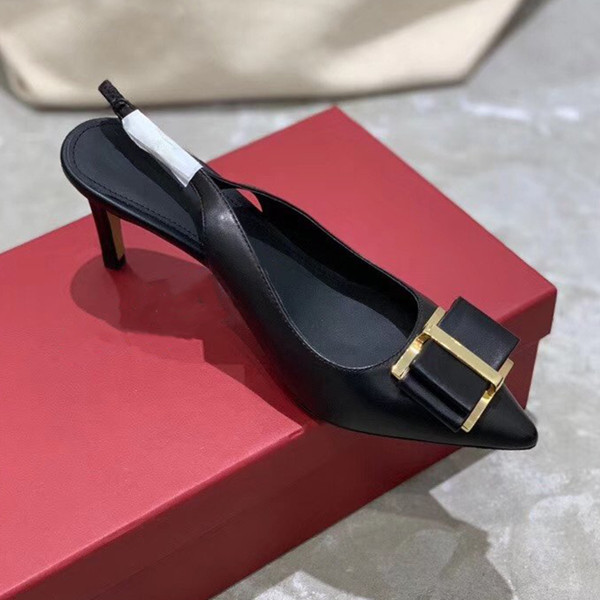 Chaussures à orteils pointus de designer-single pour dame chiot Haute Heel robe Chaussure à la mode à la mode Soleil doux confortable Véritable c