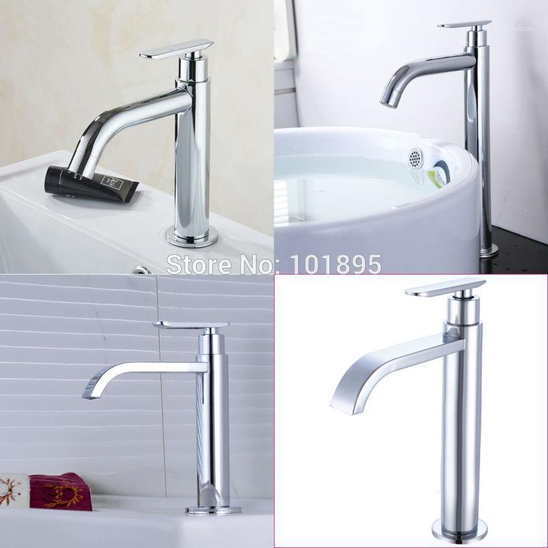 

Deck Mounted Chrome Finishing Stainless Steel Cold Water 2 Models Tall and Short Basin Faucet L171381