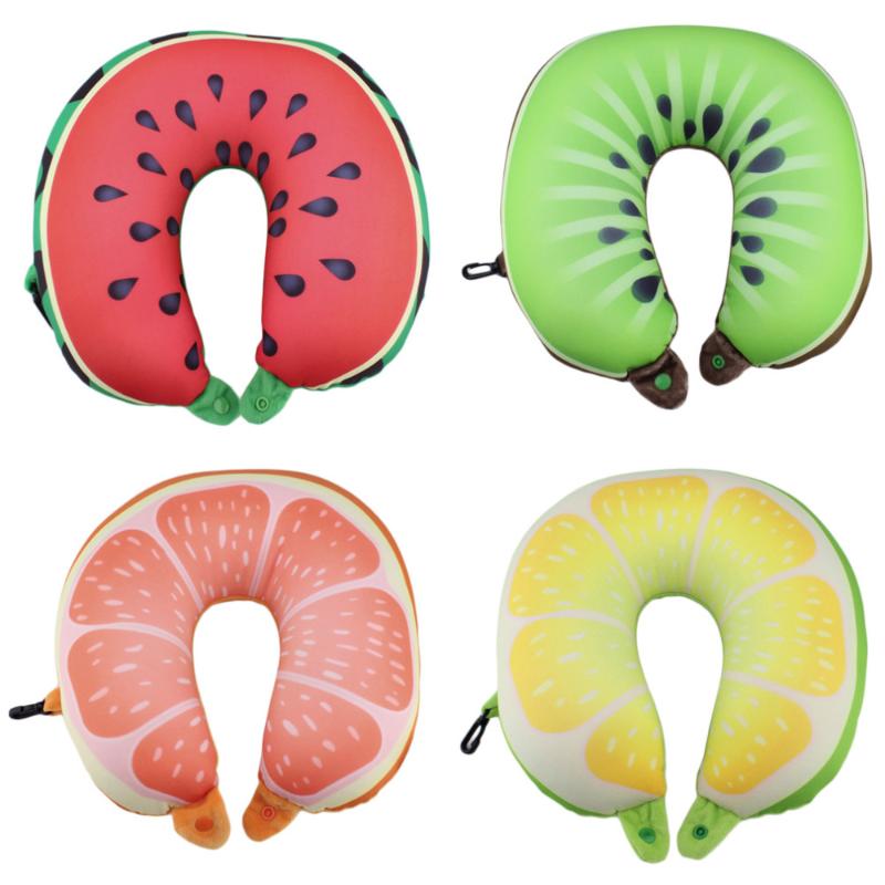 

30cm Fruit U Shaped Soft Foam Particles Pillow Cushion Nanoparticles Neck Pillow Car Travel