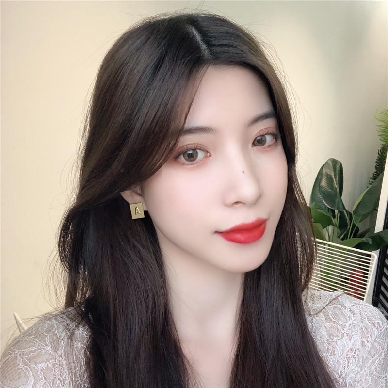 

TIMEONLY Simple Metal Square Letter Earrings for Women Ladies Vintage Gold Color Alloy Geometric Letters Stud Earrings Oorbellen