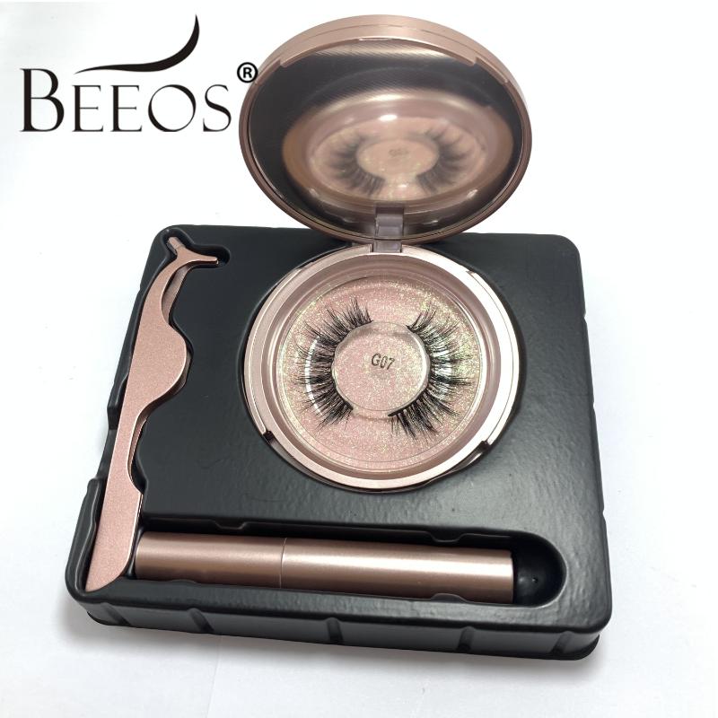 

Beeos 1Set/1Pair Magnetic Eyelashes With Tweezers With Magic Eyeliner Multiple Specifications False Magnetic Eyelash 7 Style