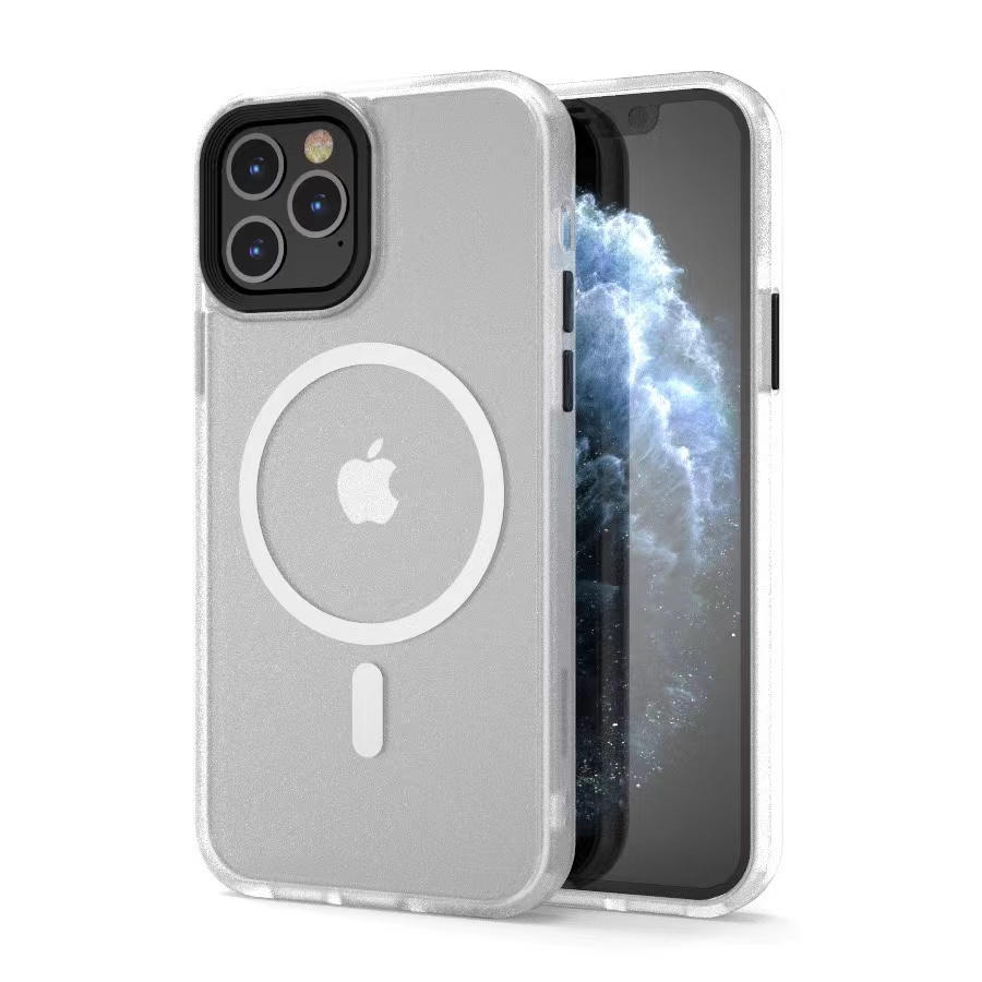 

Frosted phone cases Magsafe Cover For iPhone 12 13 Pro max Mini Magnetic Shell Phone case 13 promax 11 XR Xs Funda, Transparent black