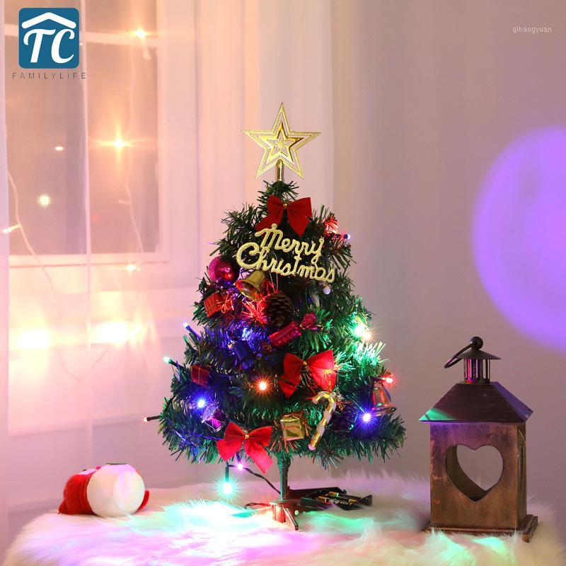 

Mini Xmas Pine Tree 50cm Christmas Tree With Lamp Christmas Decoration Home Shopping Mall Desktop Decor Led Lights Xmas Gift1
