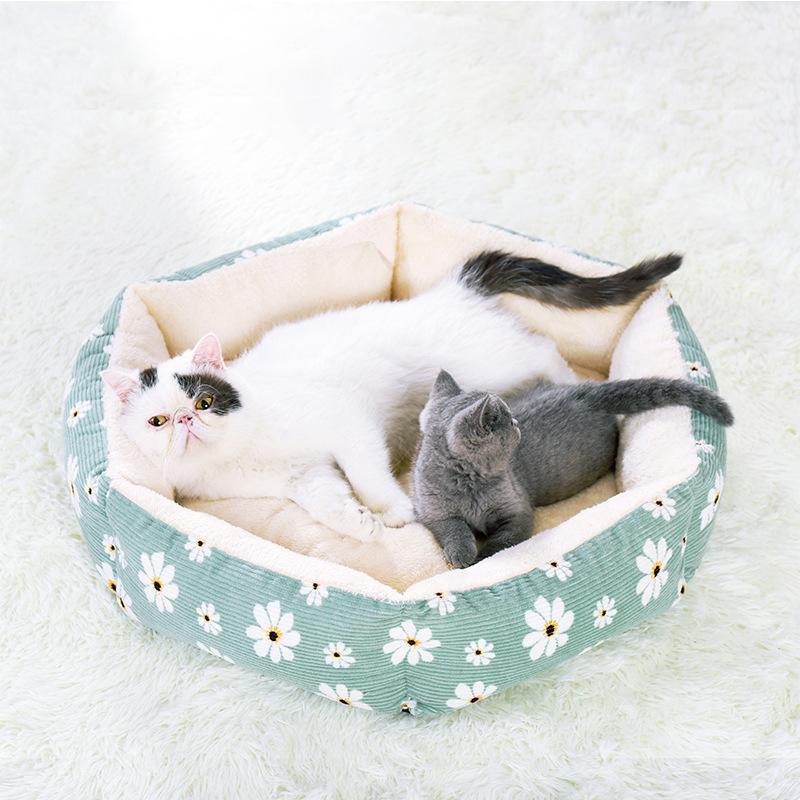 

Pet Products Cat Sleeping Basket With Cushion Calico Bed For Cat Puppy Removable Chihuahua Beds Thicken Small Dog Kennel Fashion1