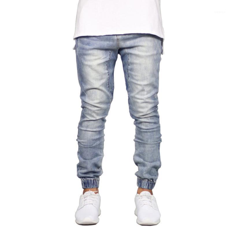 

Men Jeans Fashion Stretch Joggers Hip Hop Denim Jogger Pants H50921, Blue