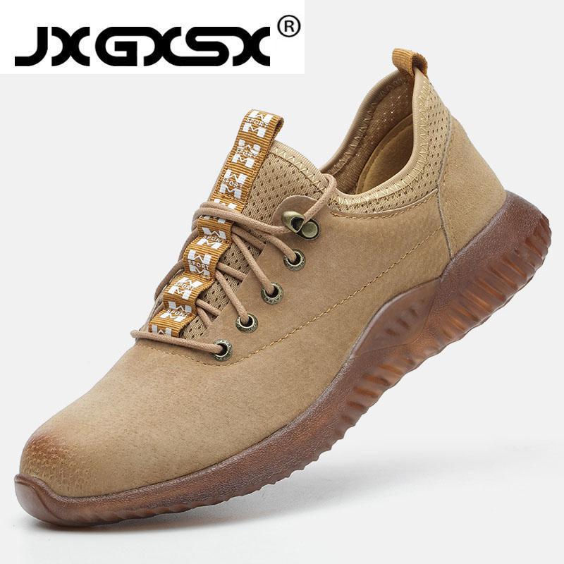 

Men's Safety Work Shoes Men's Outdoor Steel Toe Shoes Combat Ankle Boots Unbreakable Fashion Casual Sneakers 461, Gray 1