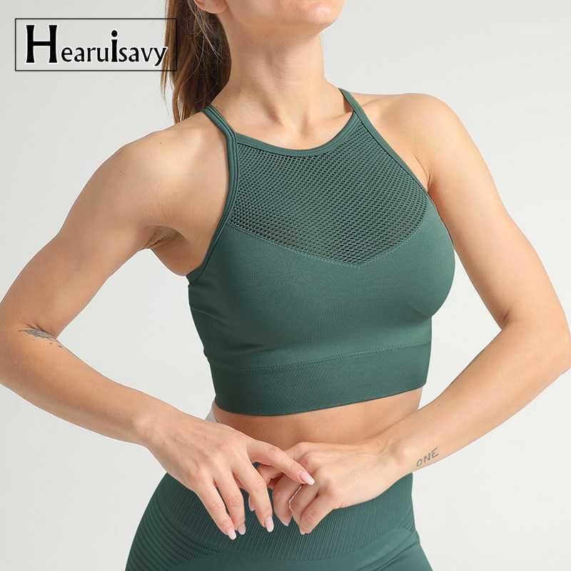 

Women Sports Bra Sexy Mesh Breathable Sports Top Push Up Female Gym Fitness Sportwear Female Seamless Underwear Running Yoga Bra1, Black