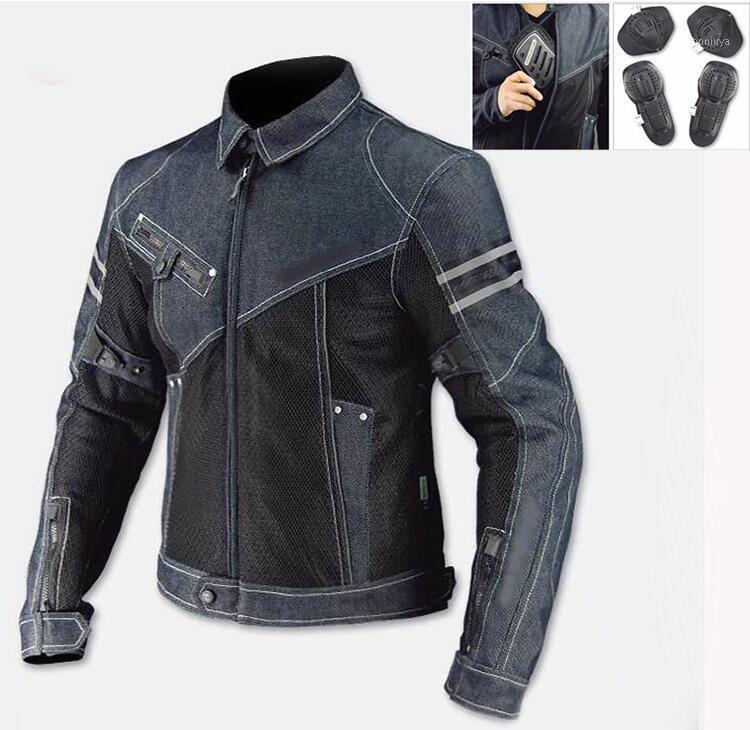 

JK-006 summer leisure denim mesh coat racing motorcycle riding jacket suit men heavy motorcycle Rider with Protection1