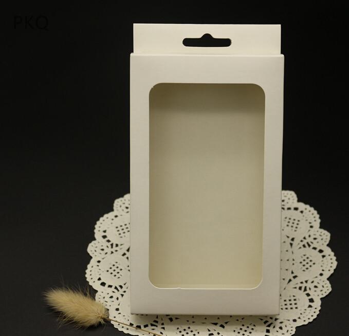 

4 sizes Black kraft paper box with pvc window for mobile phone case,white retail phone case packaging box,universal box