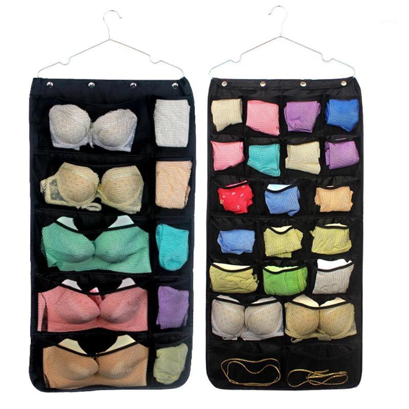 

42/31-Pocket Wardrobe Hanging Organizers Bra Underwear Socks Storage Pouch Bag Organizer Clear Hanging Bag Socks Bra Underwear R1