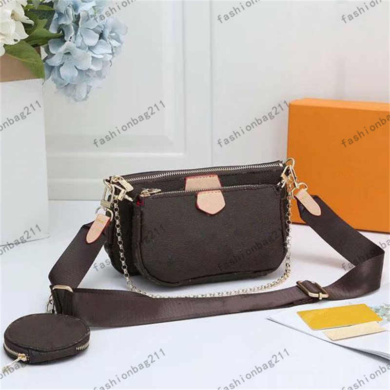 

Designers bag Luxury brand MULTI POCHETTE ACCESSOIRES Women Genuine Leather Shoulder Crossbody Bag Wallet bags Three items, Yellow wallet