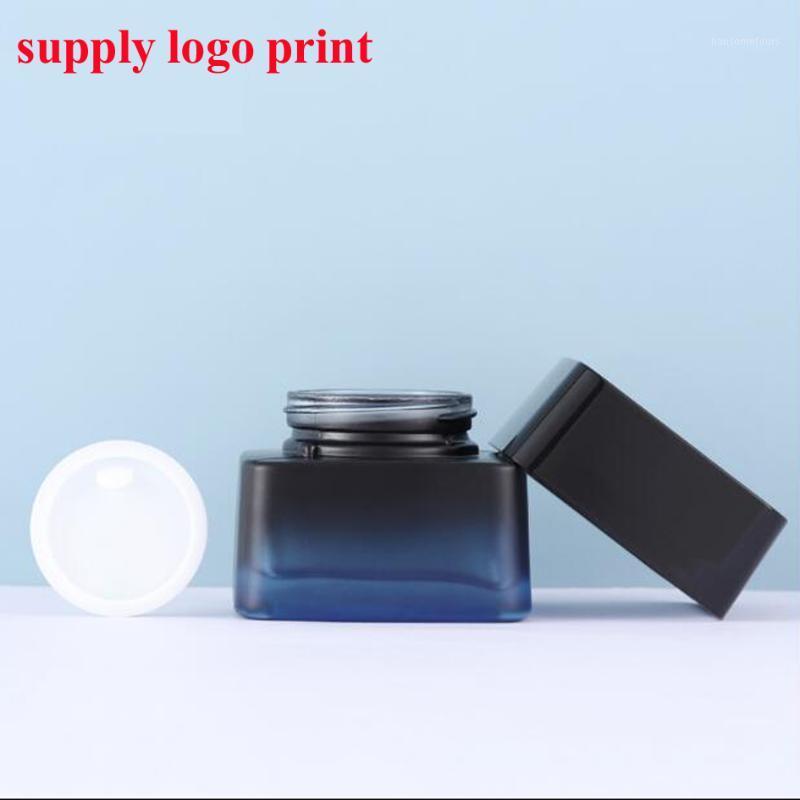 

50pcs/lot Cosmetic glass bottle 50g cream cream bottle essence bottled supply logo Silk-screen Printing1