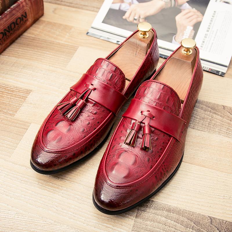 

CIMIM Formal Shoes Men Business Office Shoes Men 2019 Fashion Casual Tassel Leather Big Size Italy Loafers1, Black