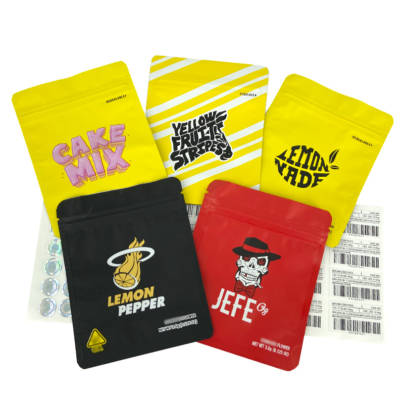 

resealable smell proof packaging mylar bags edibles childproof smell proof packaging bags cookies support custom with 3D hologram sticker