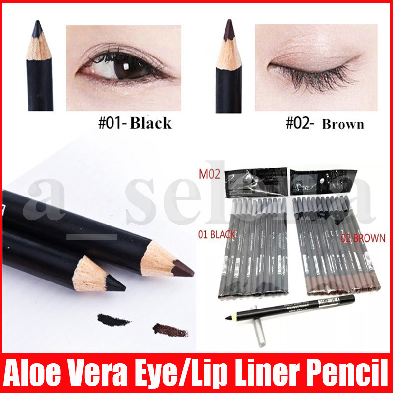 

M Eye Makeup Pen Eyeliner Eyebrow Liner Pencil Black / Brown EYE / LIP Liner Pencil Aloe & Vitamin E1.6g, Mixed color