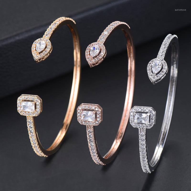 

Trendy Slim Bracelet Women Aperture Bracelet Cubic Zirconia Inlaid bracelets & bangles acero inoxidable joyeria mujer1