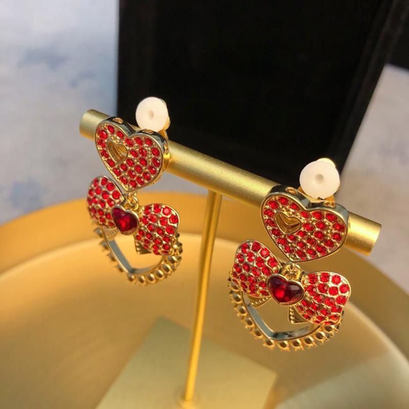 

Stud 2021 Top Quality Full Crystal Fashion Jewelry For Women Earrings Luxcy Party Crown Hearts Fine Costume