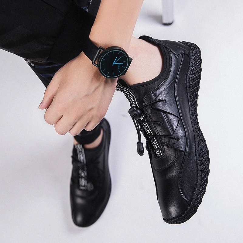 

fashion Shoes Men Casual Shoes Soft Fashion Walking genuine Leather outdoor breathable Comfortable Men Lace-up Hand-Made Shoes #vk2a