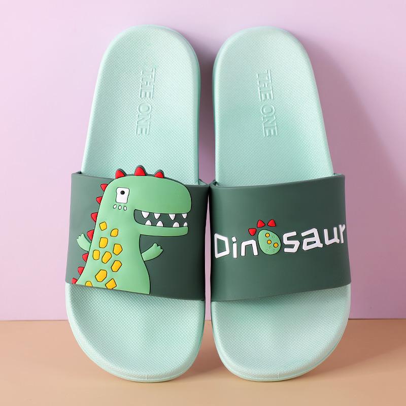 

Summer Lovely Cartoon Women Slippers Indoor Comfortable Lightweight Dinosaur Couples Slippers Soft Bottom Anti Slip Large Size, Blue