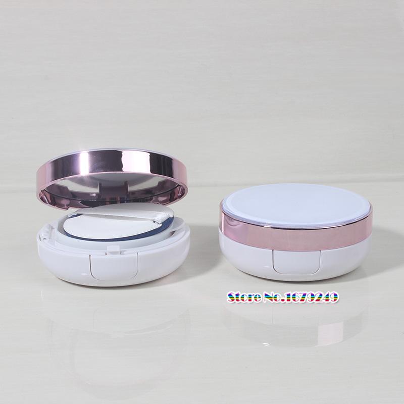 

Pink edge Empty Cosmetic BB/CC Cream Case Container Puff Air Cushion Box with Sifter Mirror Honeycomb sponge 50pcs/lot