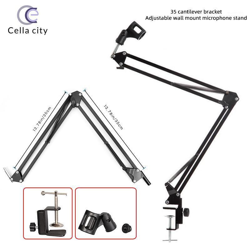 

NB35 Black Mic Clip Holder Cantilever Bracket Universal Adjustable Desktop Microphone Stand with Alloy Base Clamp New Arrival1