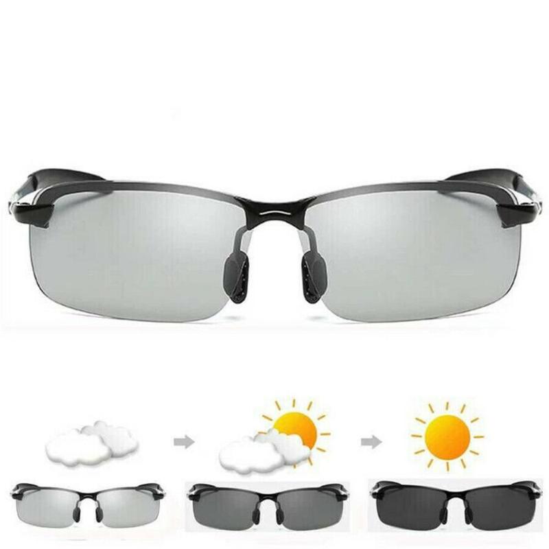

Intelligent Color Changing Polarizer Glasses Polarized Semi-Rimless Sunglasses Driver Goggle Chameleon Change Color Glasses