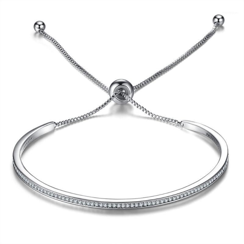 

Women Bracelet Couple Wedding Cubic Zirconia Bracelet Silver Plated Adjustable Give Girl Birthday Gift Fashion Jewelry1