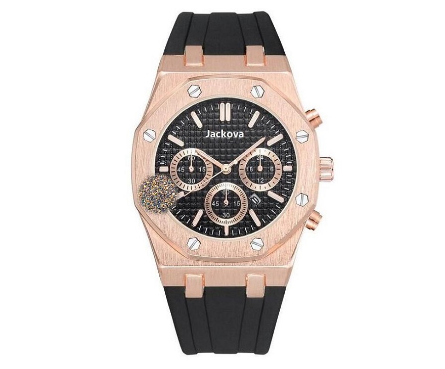 

New Mens Black Silicone Rubber Top Brand Mens Sport Watch Chronograph Waterproof Quartz Wrist Watch Relogio Masculino, As pic