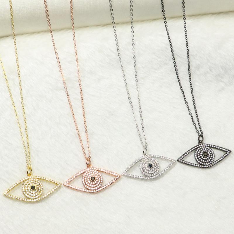

4Pcs Eyes Shape pendant necklace star pendant jewelry necklace Mix color zircon jewelry 50190