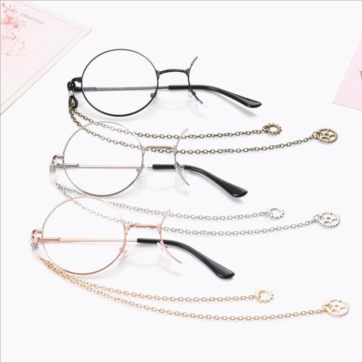 

Cute Lolita Retro Half Frame Gear Monocle Student Secondary Popular Personality Glasses Anime Cosplay Exhibition